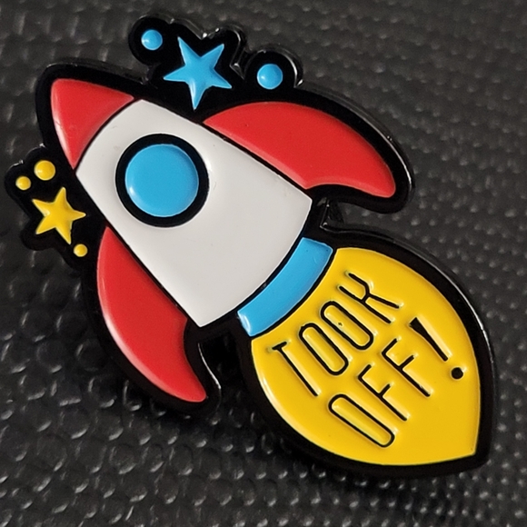 TOOK OFF Rocket And Stars Enamel Pin - Picture 11 of 11